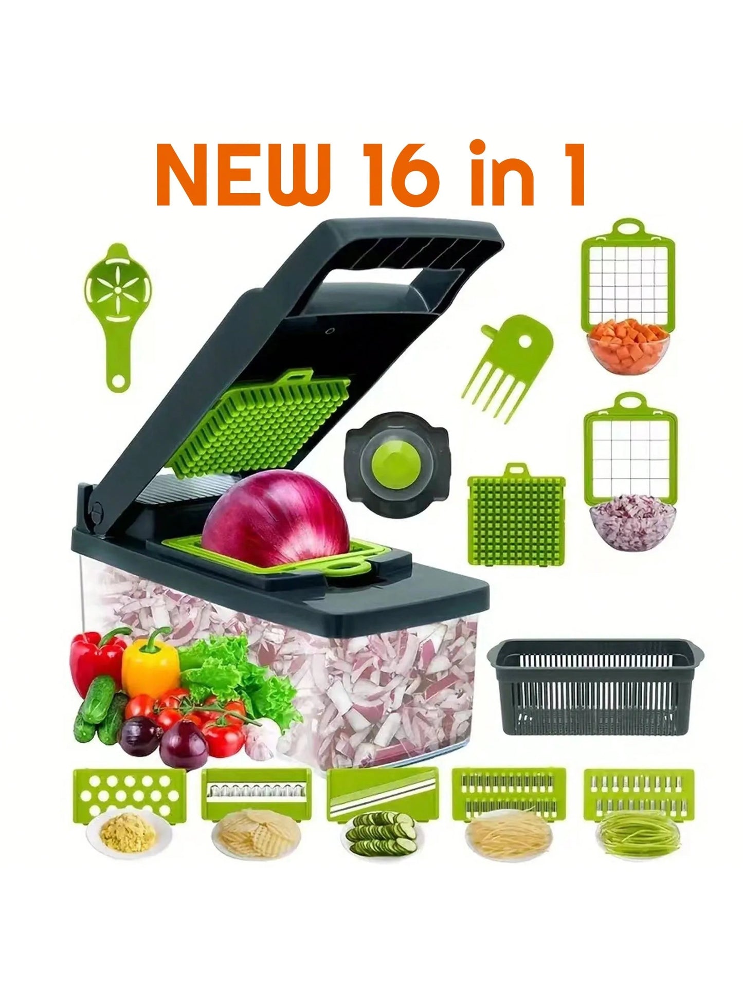 Safe Mandoline Slicer Plus Adjustable Vegetable Chopper Detachable Blade