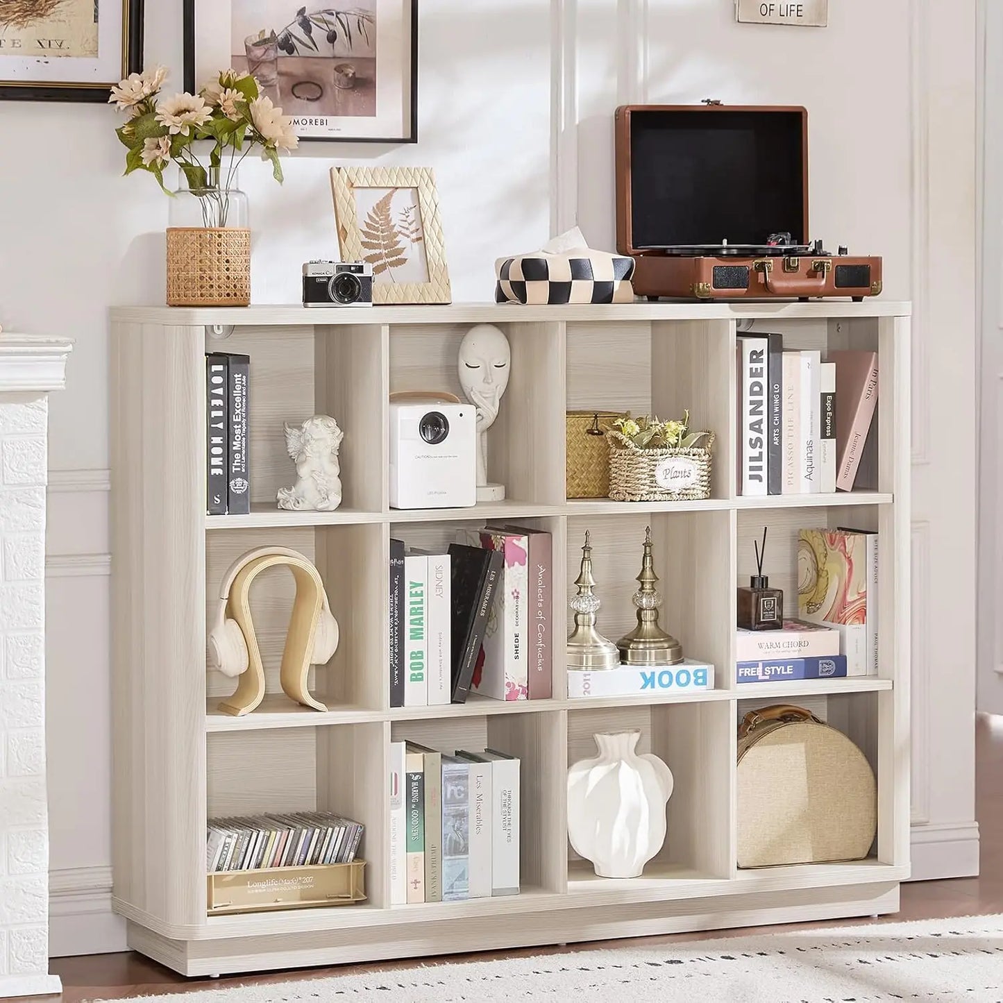 Guangbai 3 Tier Cubby Bookcase Storage Organizer For Living Room