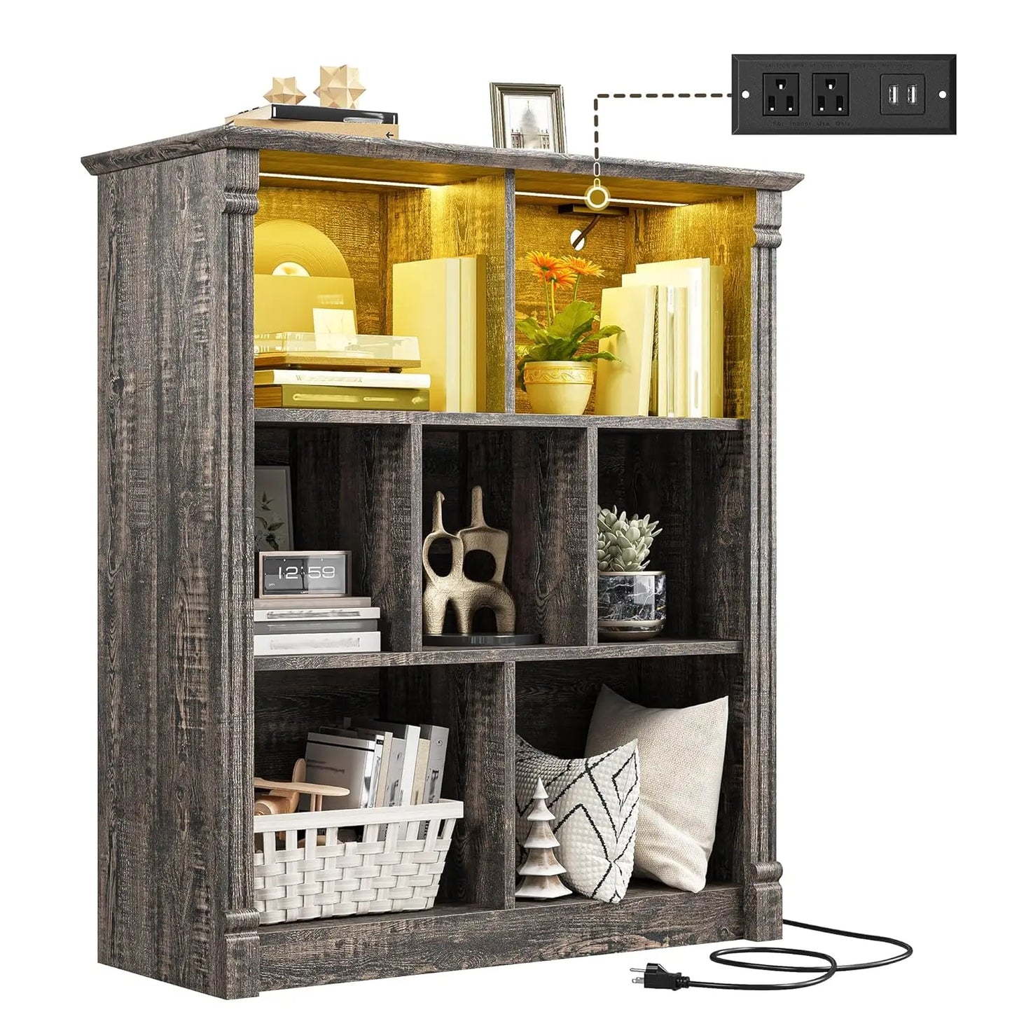 Guangbai 7 Cube Storage Organizer With LED Light And Charging
