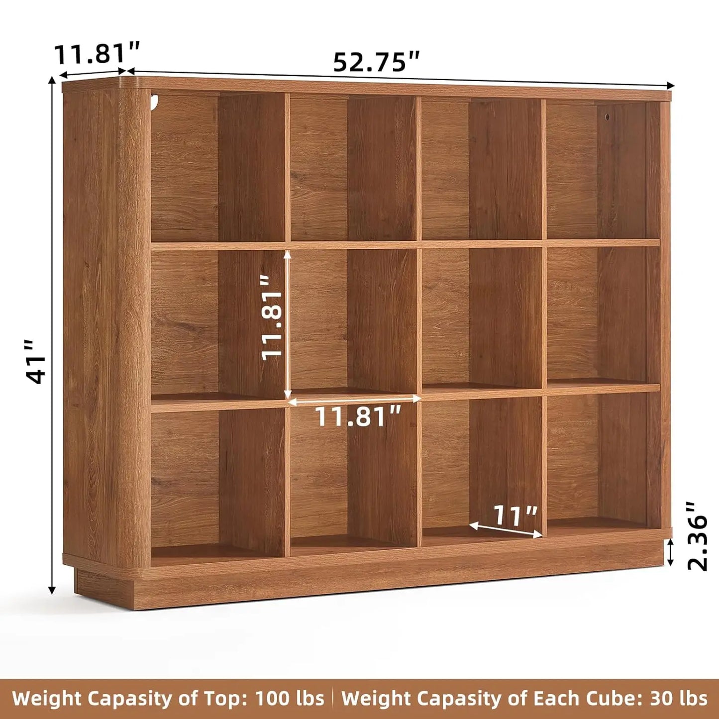 Guangbai 3-Tier Cubby Bookcase Floor Storage Organizer
