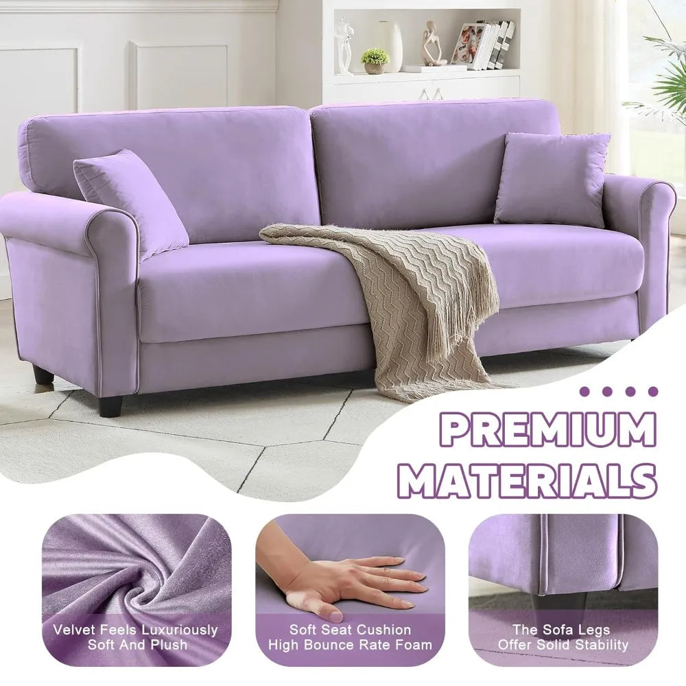 XIAOLANG Modern Velvet Loveseat Sofa for Living Room