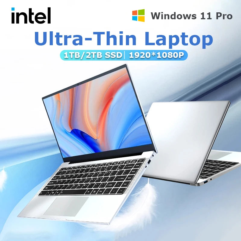 14.1" Windows 11 Pro Laptop | 12GB RAM | Full HD IPS Display | SSD Storage | Lightweight for Work, School & Travel