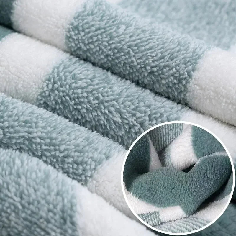 Striped Pattern Towel Set Quick Drying Absorbent Towels For Bathroom