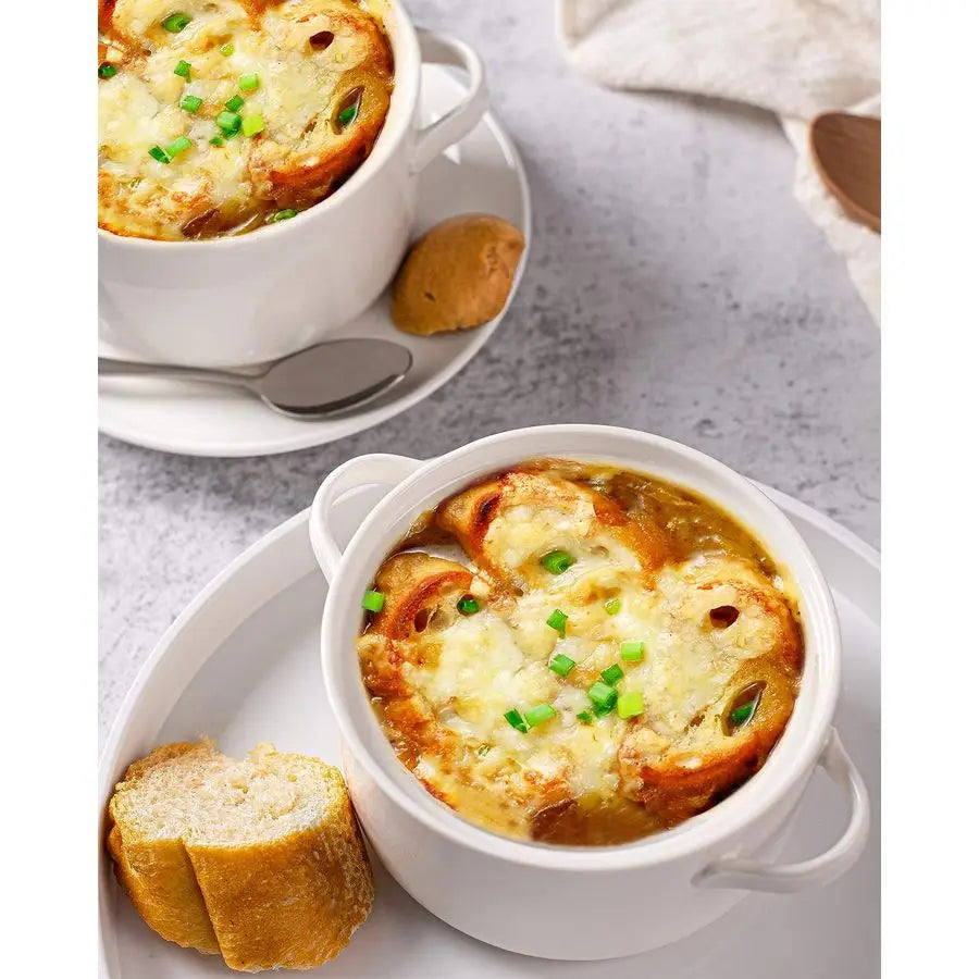 Ceramic Soup Bowls With Handles Set 6 Pack Dishwasher Safe