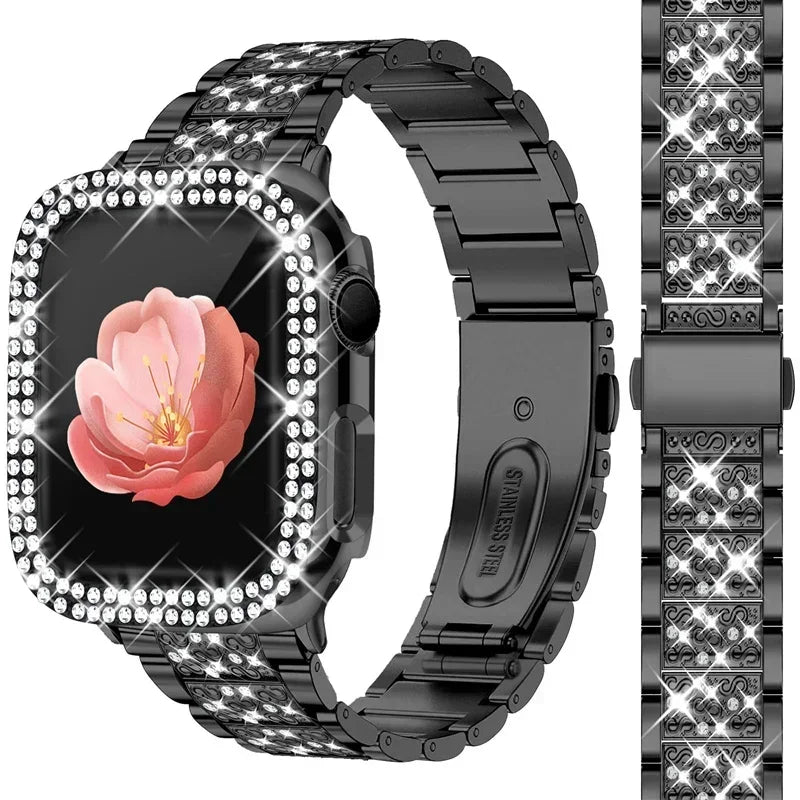 PEO Diamond Case and Strap for Apple Watch SE Unisex
