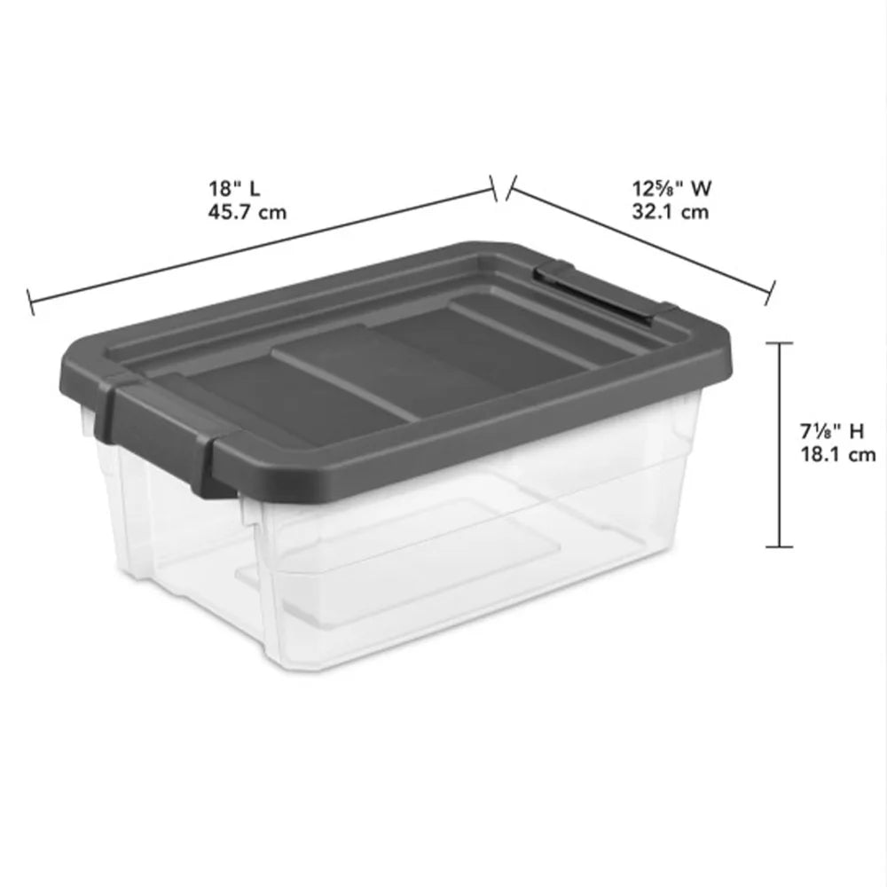 Sterilite Clear Stackable Plastic Storage Bins With Latching Lids