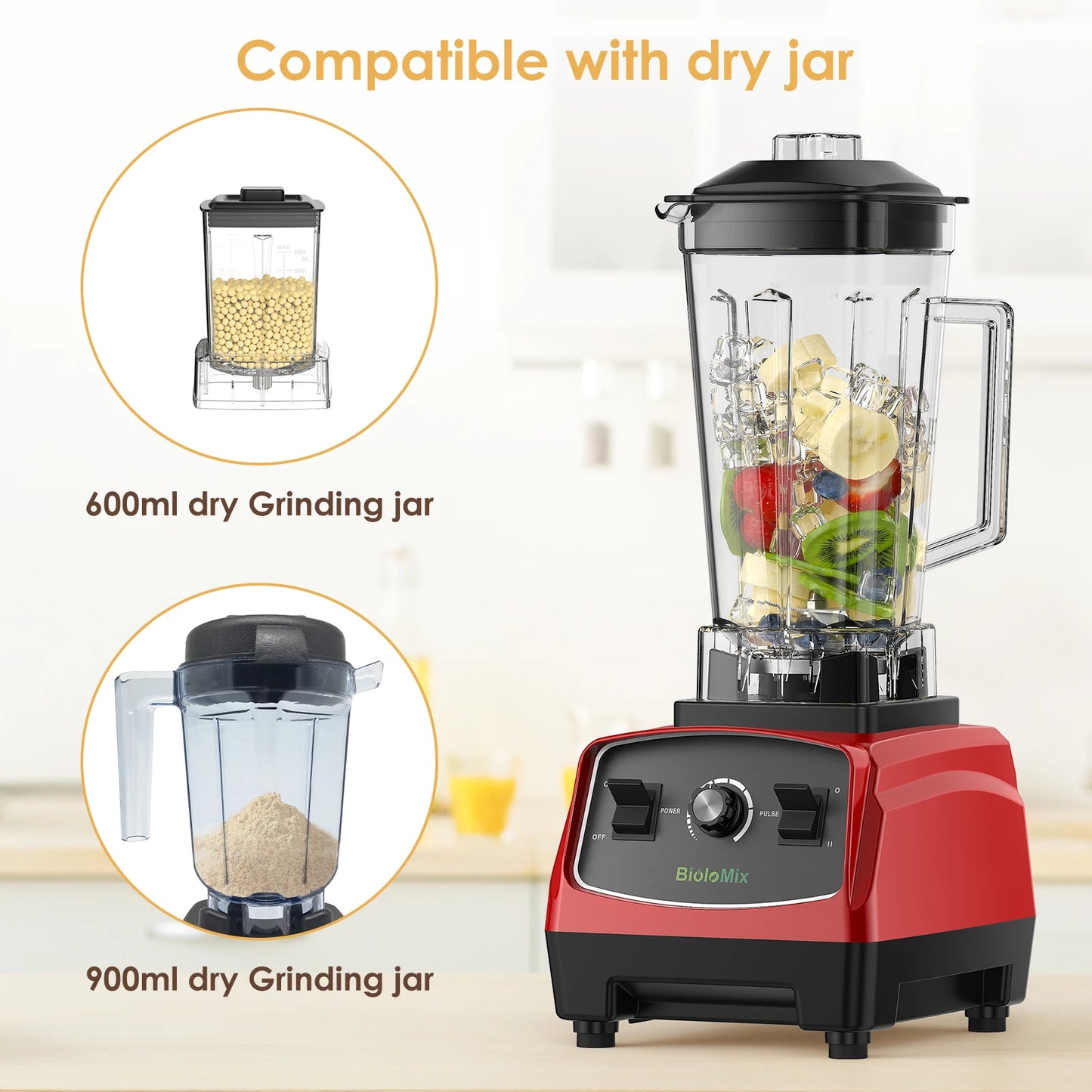 Biolomix 2200W Heavy Duty Blender Mixer Juicer For Smoothies