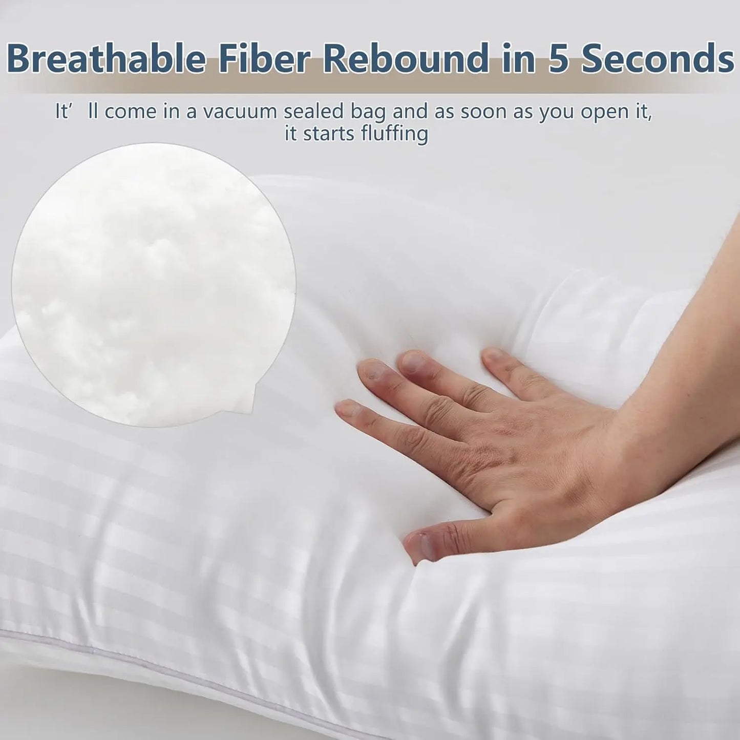 Set Of 4 Hotel Quality Cooling Pillows With Down Alternative