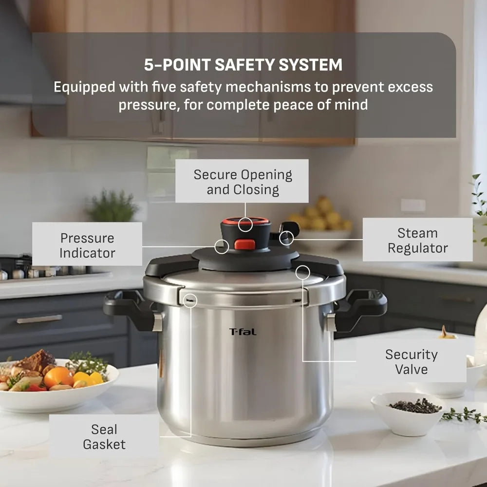 Stainless Steel Pressure Cooker Induction Compatible With Quick Cooking Locking