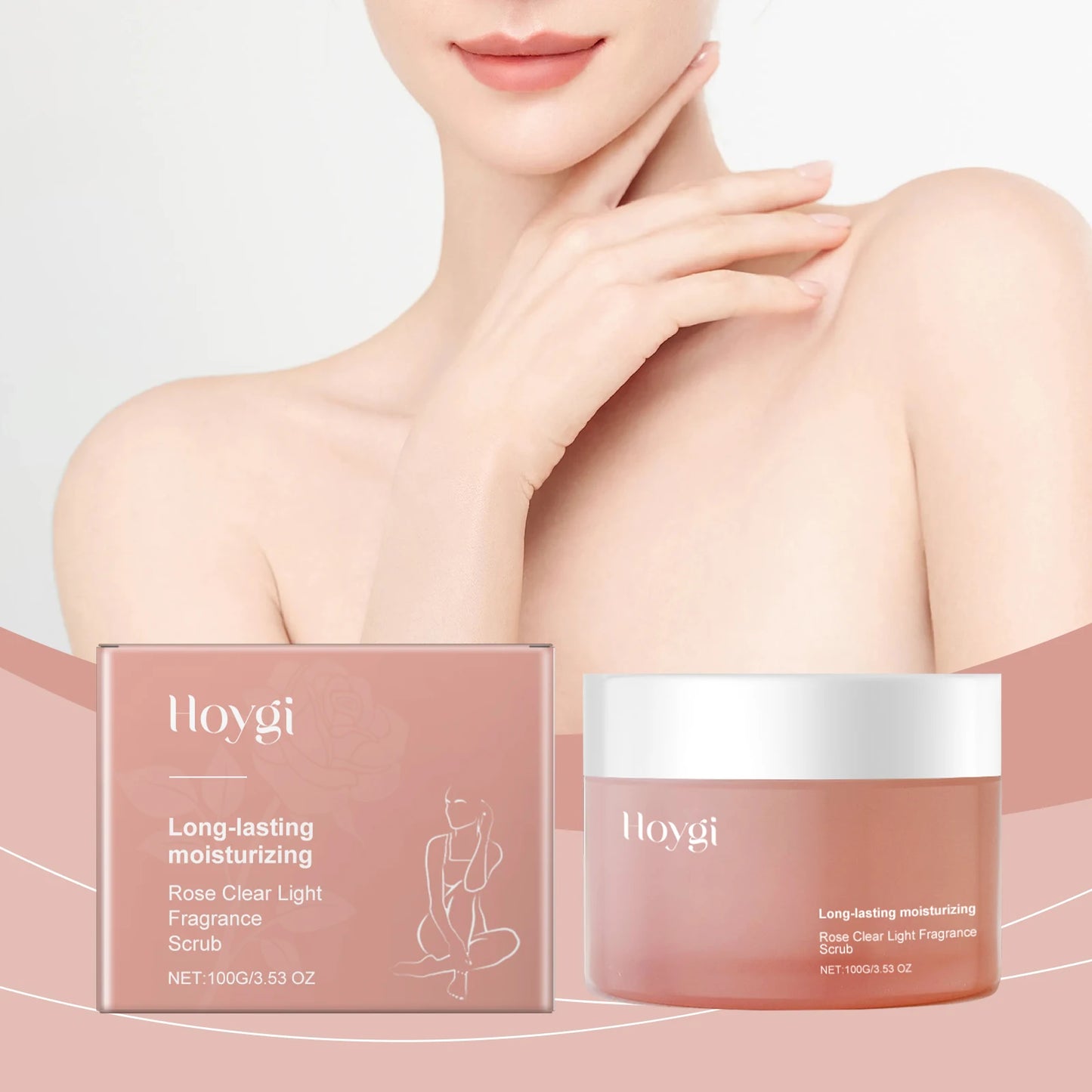Rose/Tangerine/Cedarwood Body Scrub, Triple Scent Exfoliating & Moisturizing, Natural Skin Smoothing Polish